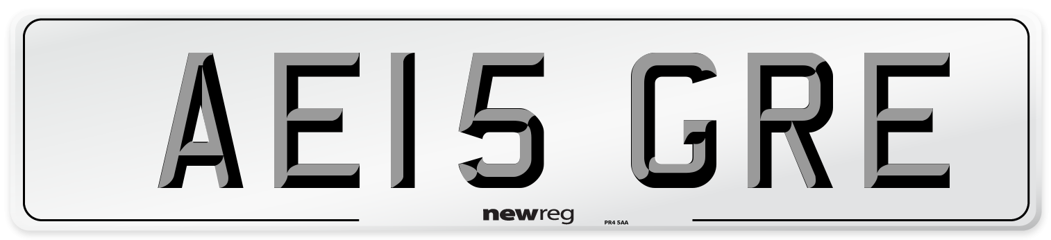 AE15 GRE Number Plate from New Reg